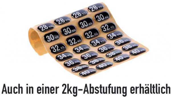 Zahlensticker-Bogen für professionelle CHD-Kurzhanteln- - 2,5-50 kg in 2,5 er Schritten