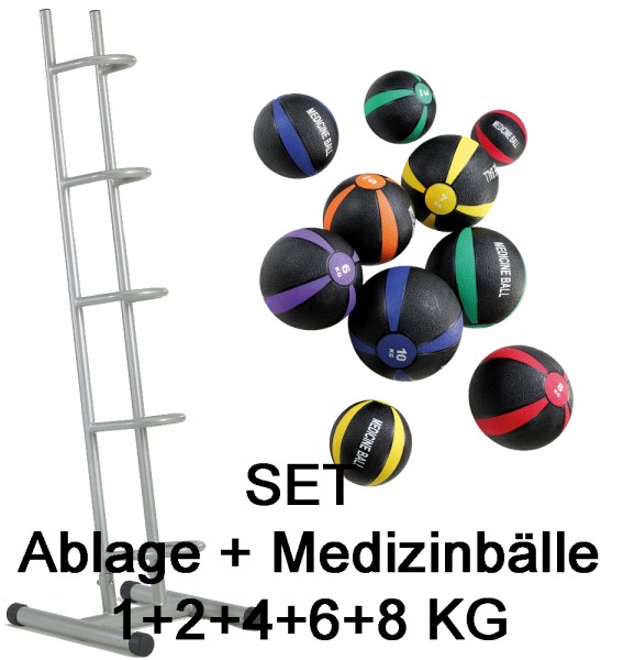 Medizinbälle + Ablage Set in 1/2/4/6/8 kg - TOP